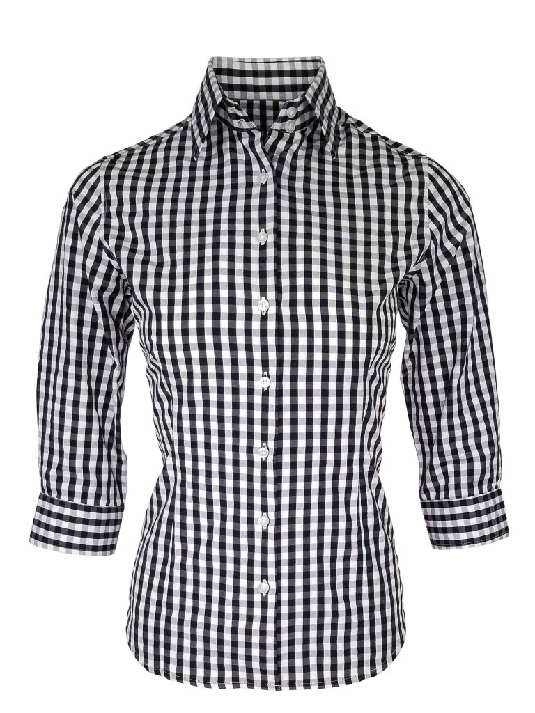 black white checked shirt womens