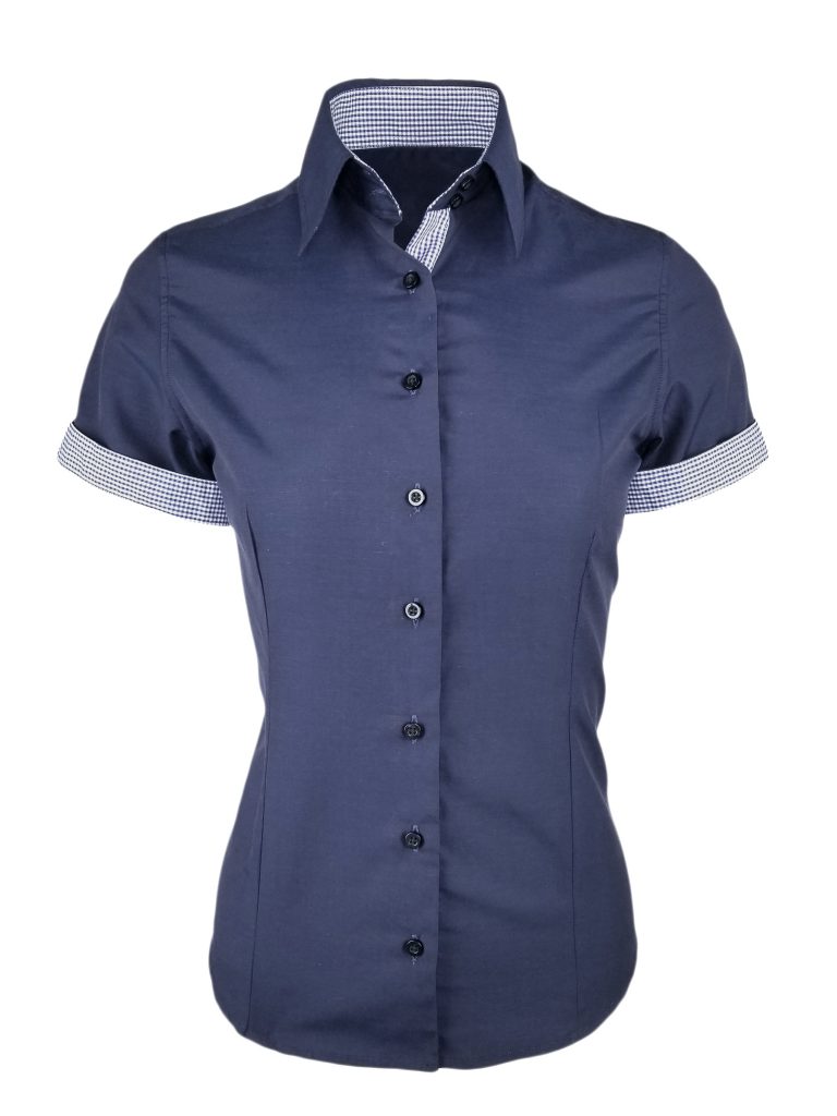 navy check shirt women