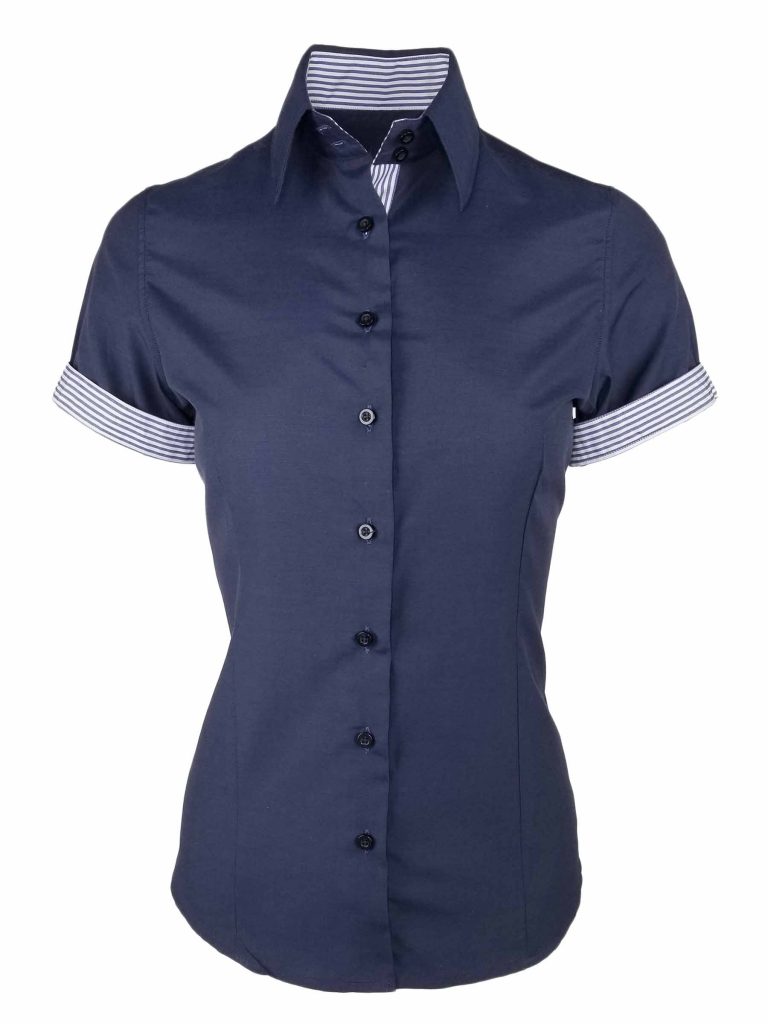 navy short sleeve shirt womens