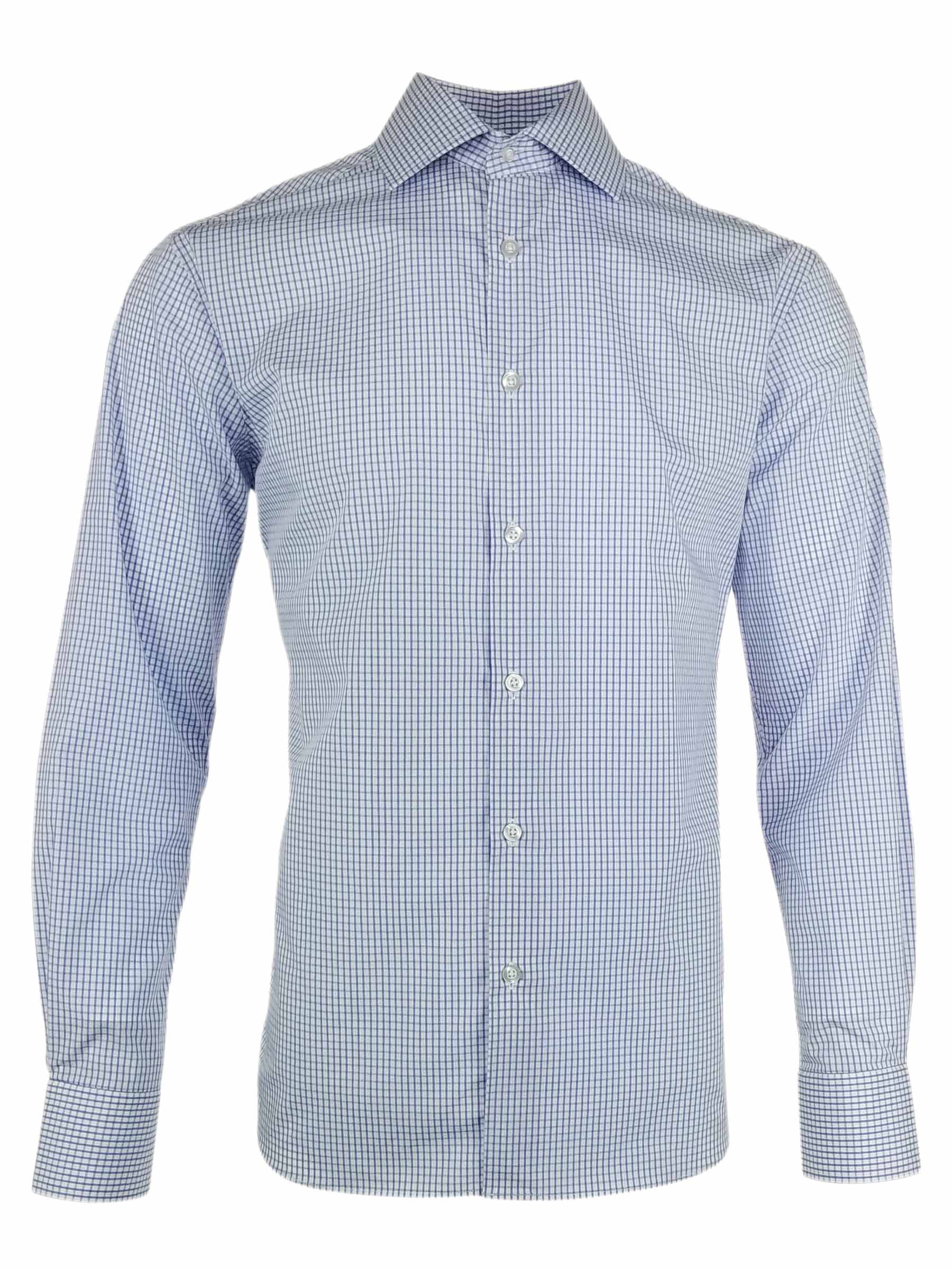 Men's New Sentinal Shirt - Blue White Check Long Sleeve - Uniform Edit
