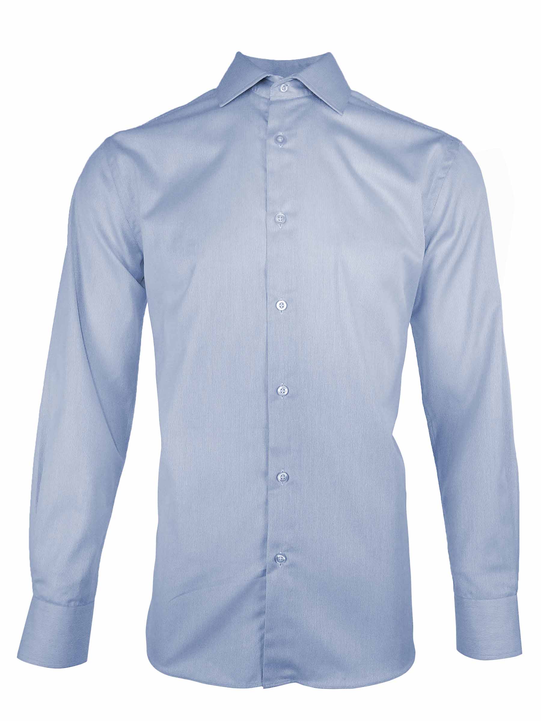 Men's Offices Choice Shirt -Blue Self Stripe Long Sleeve | Uniform Edit