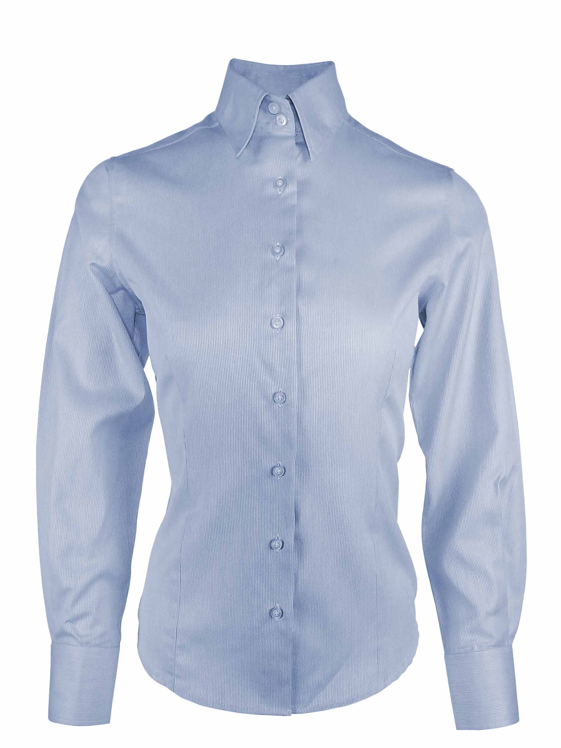 Women's Offices Choice - Blue Self Stripe Long Sleeve | Uniform Edit