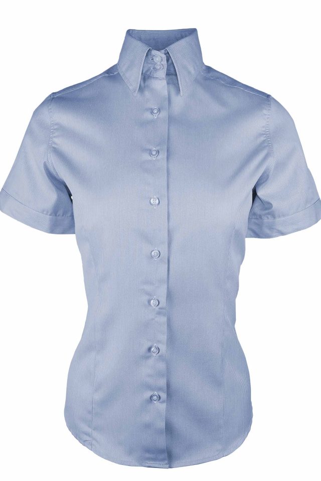 Women's Offices Choice - Blue Self Stripe Short Sleeve | Uniform Edit