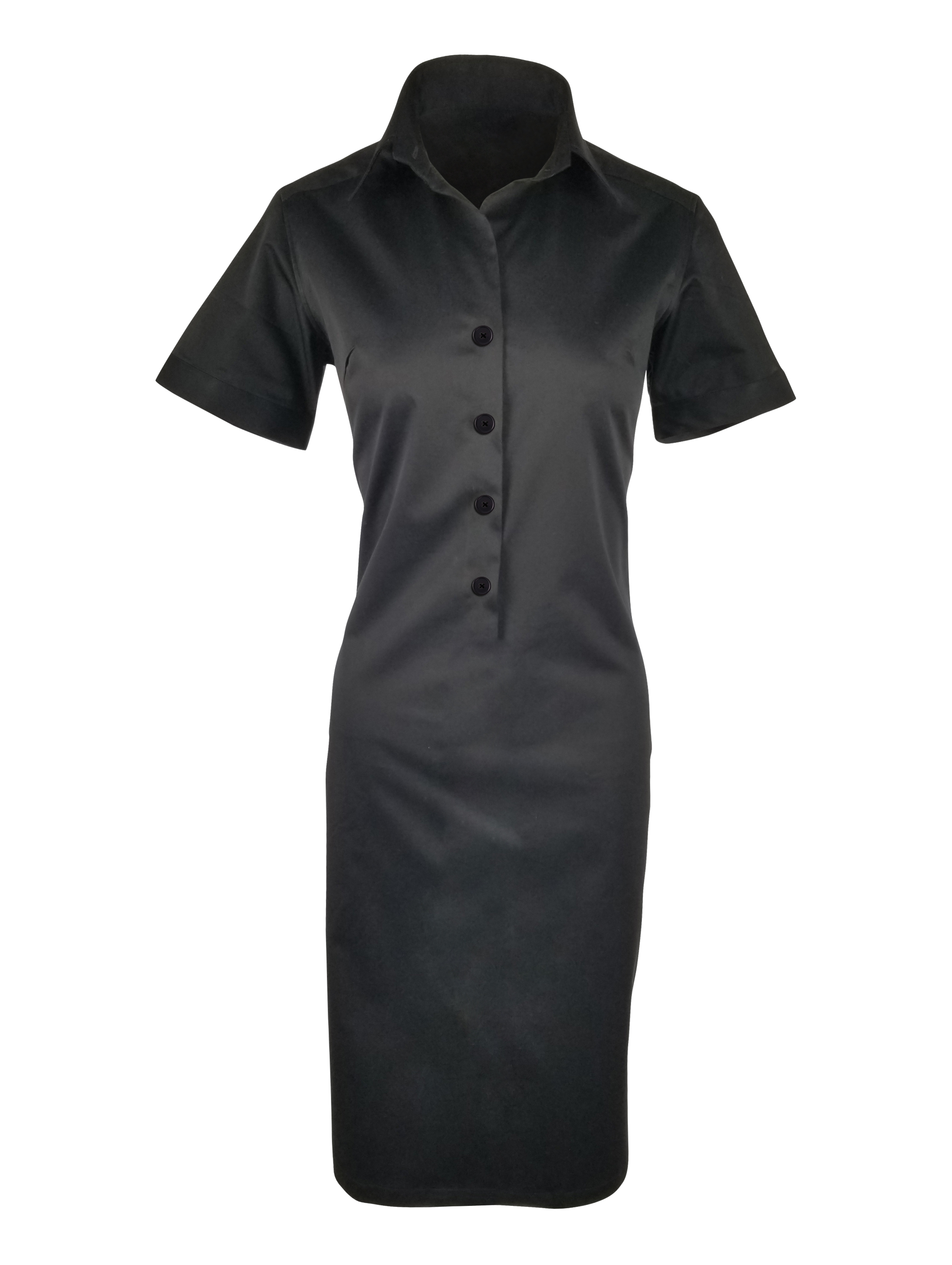 Shirt Dress - Black Short Sleeve | Uniform Edit