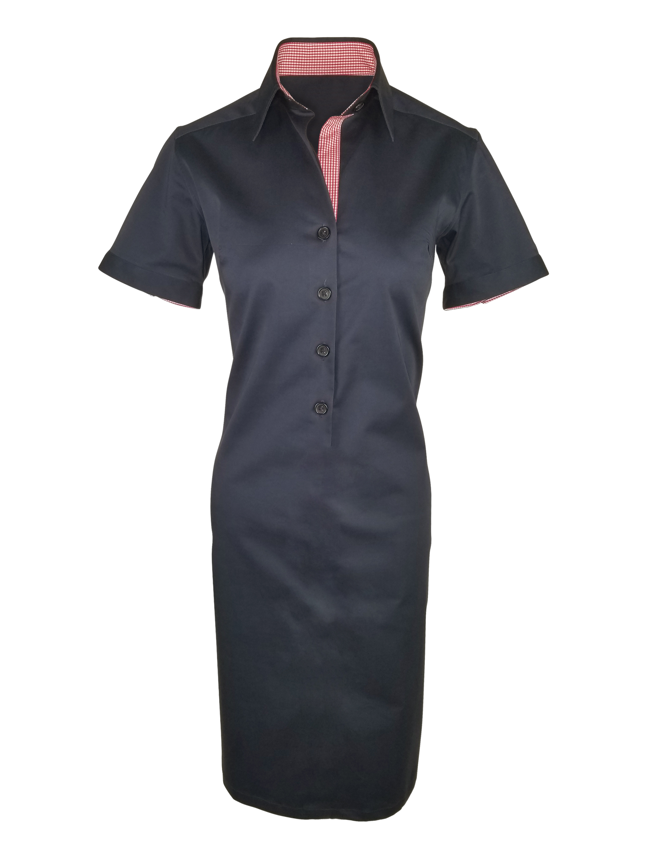 Shirt Dress Navy - Red Contrast Short Sleeve | Uniform Edit