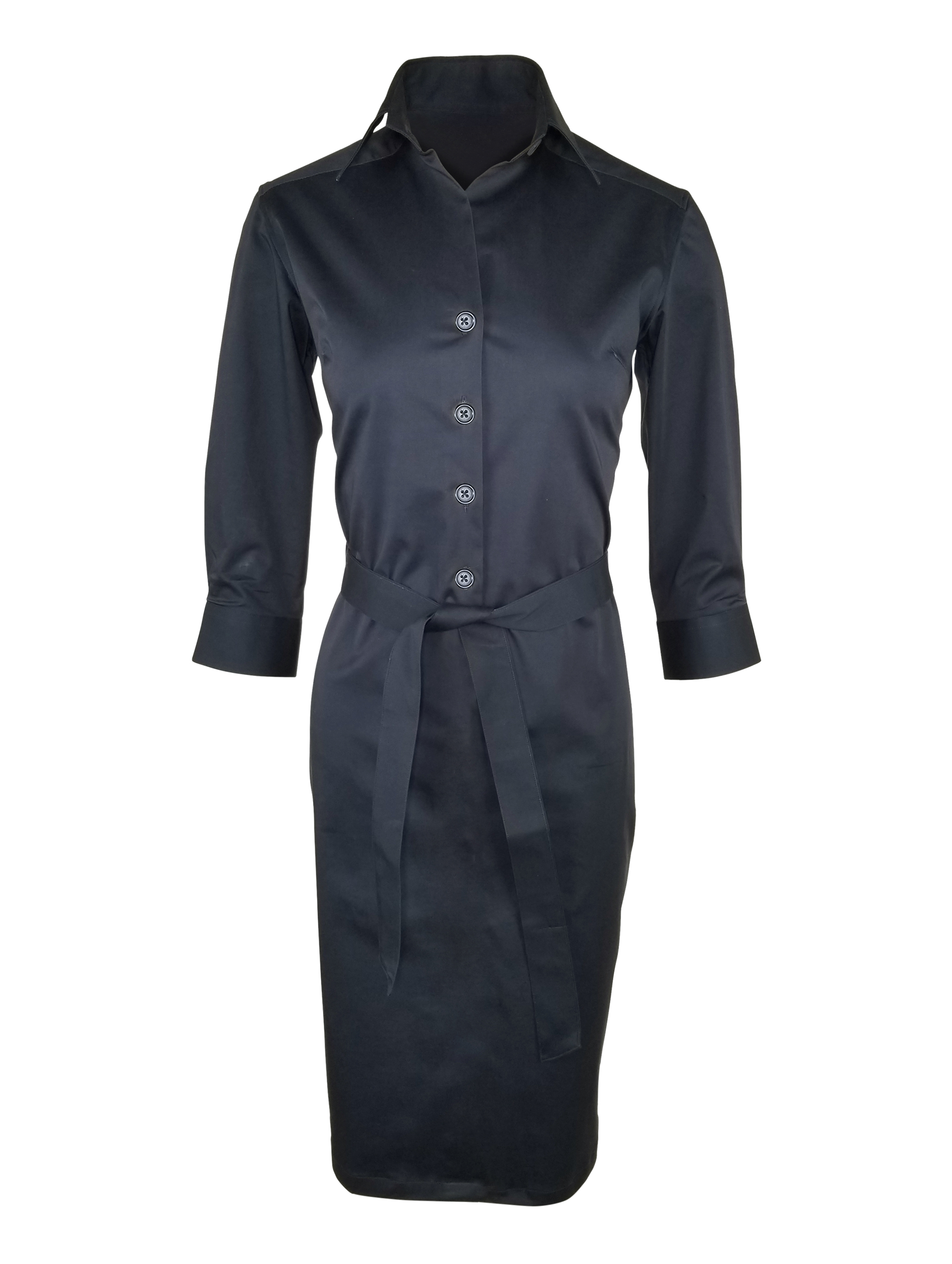 Shirt Dress - Navy Three Quarter Sleeve | Uniform Edit