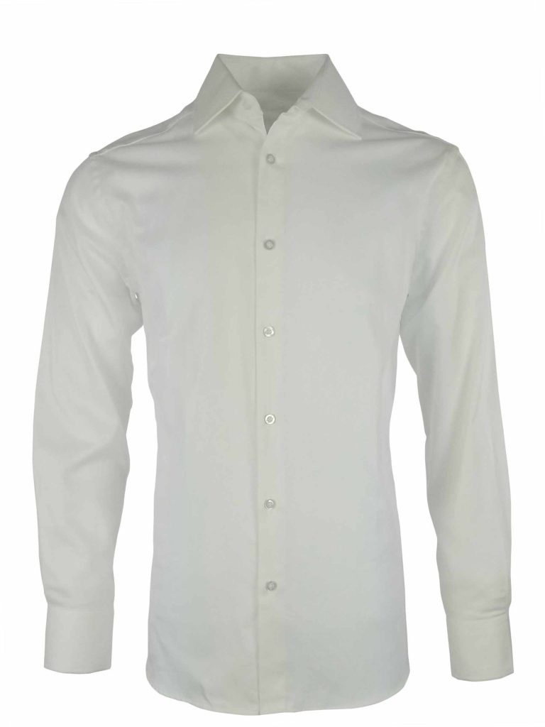 Men's Twill Shirt - White Long Sleeve - Uniform Edit