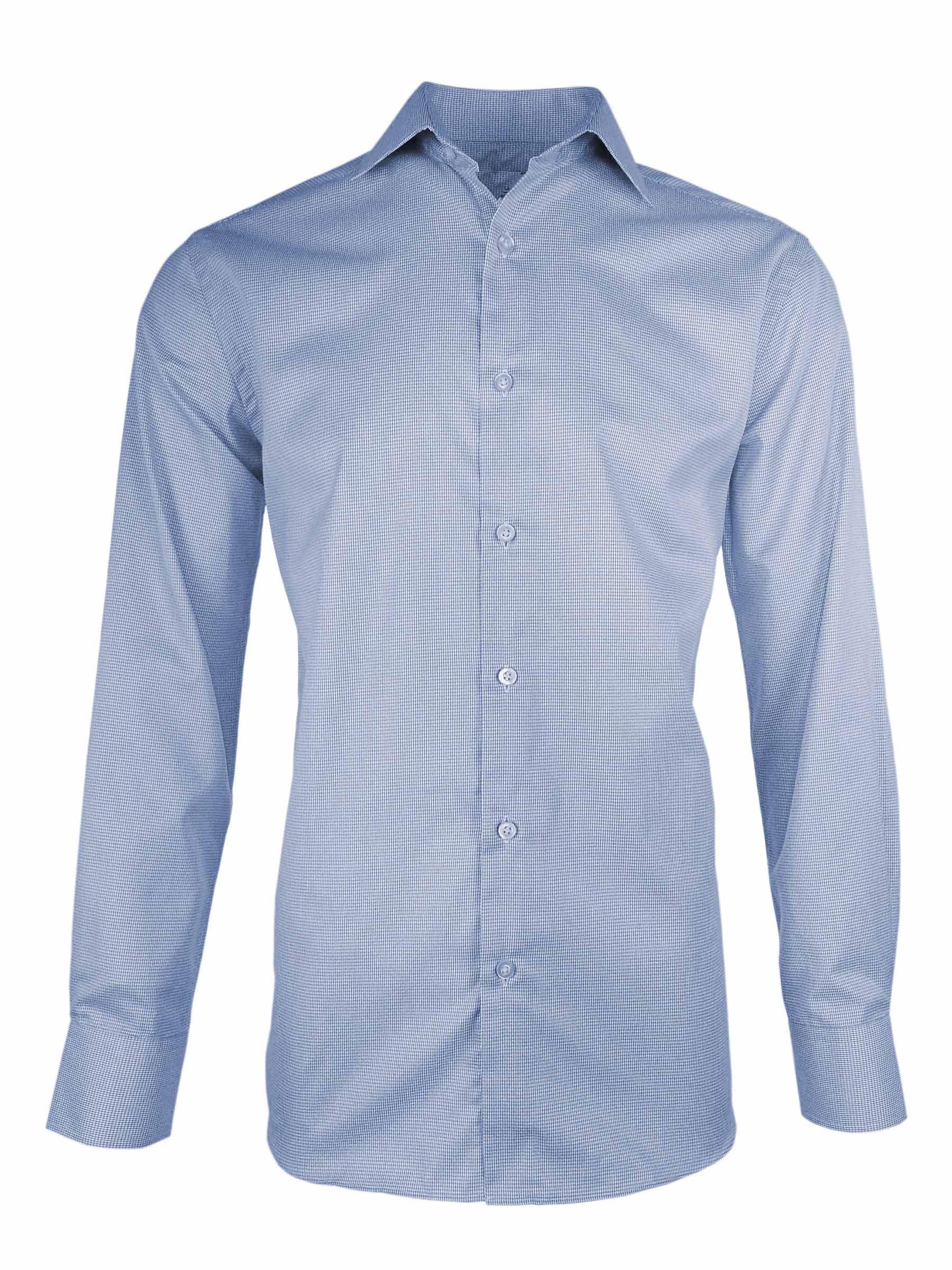 Men's Wilson Shirt - Blue Houndstooth Long Sleeve | Uniform Edit