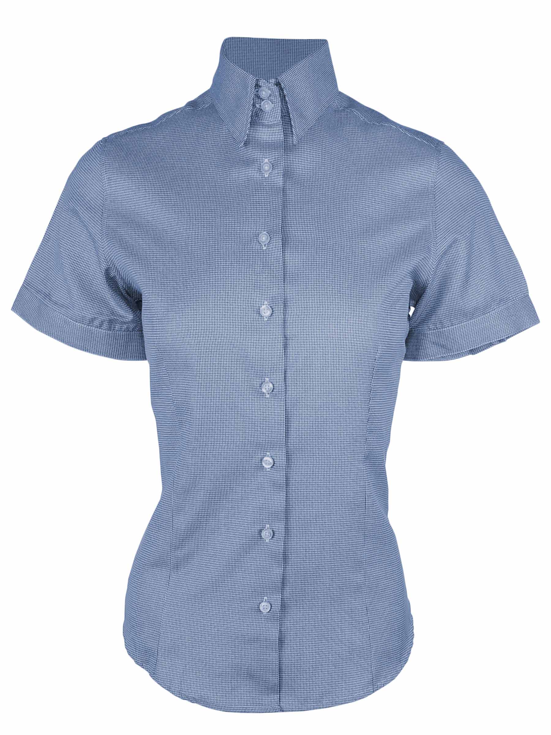 Women's Wilson Shirt - Navy Houndstooth Short Sleeve | Uniform Edit