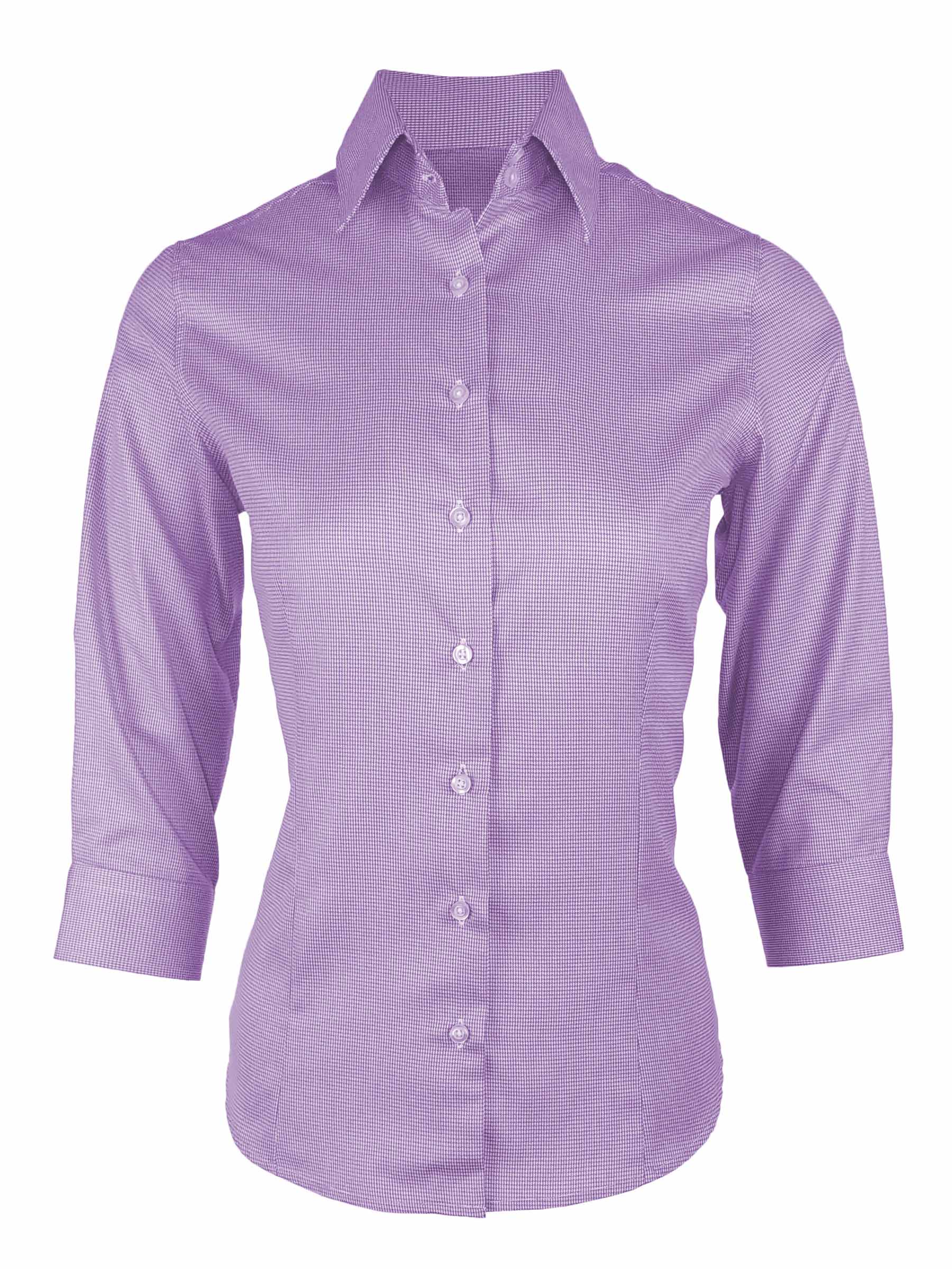 Women's Wilson Shirt - Purple Houndstooth Three Quarter - Uniform Edit