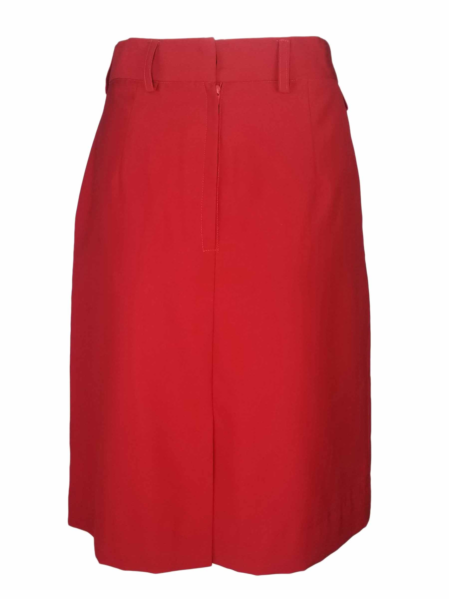 A-Line Skirt - Red Polyester - Uniform Edit