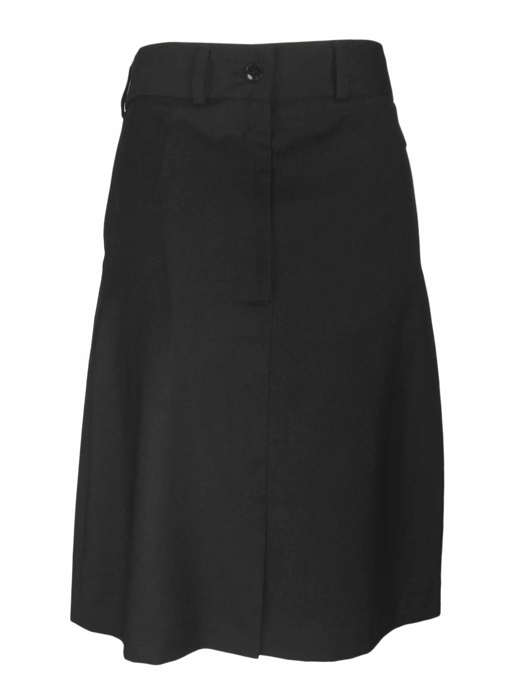 A-Line Custom Skirt - Black Wool Blend - Uniform Edit