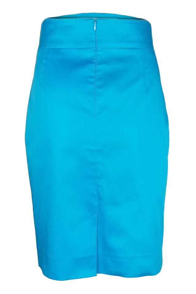 Straight Custom Cotton Skirt - Aqua - Uniform Edit