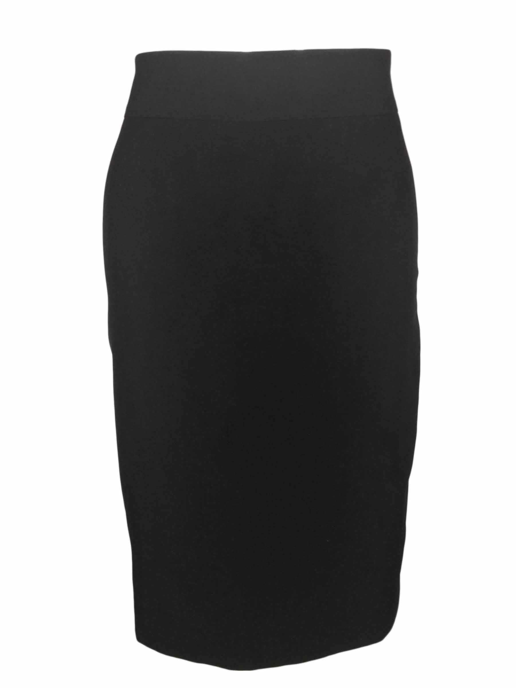Straight Custom Skirt Black Wool Blend Uniform Edit