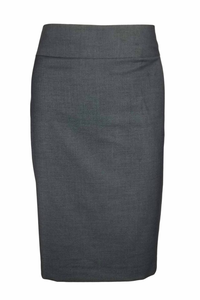 Straight Custom Skirt - Light Grey Wool Blend - Uniform Edit