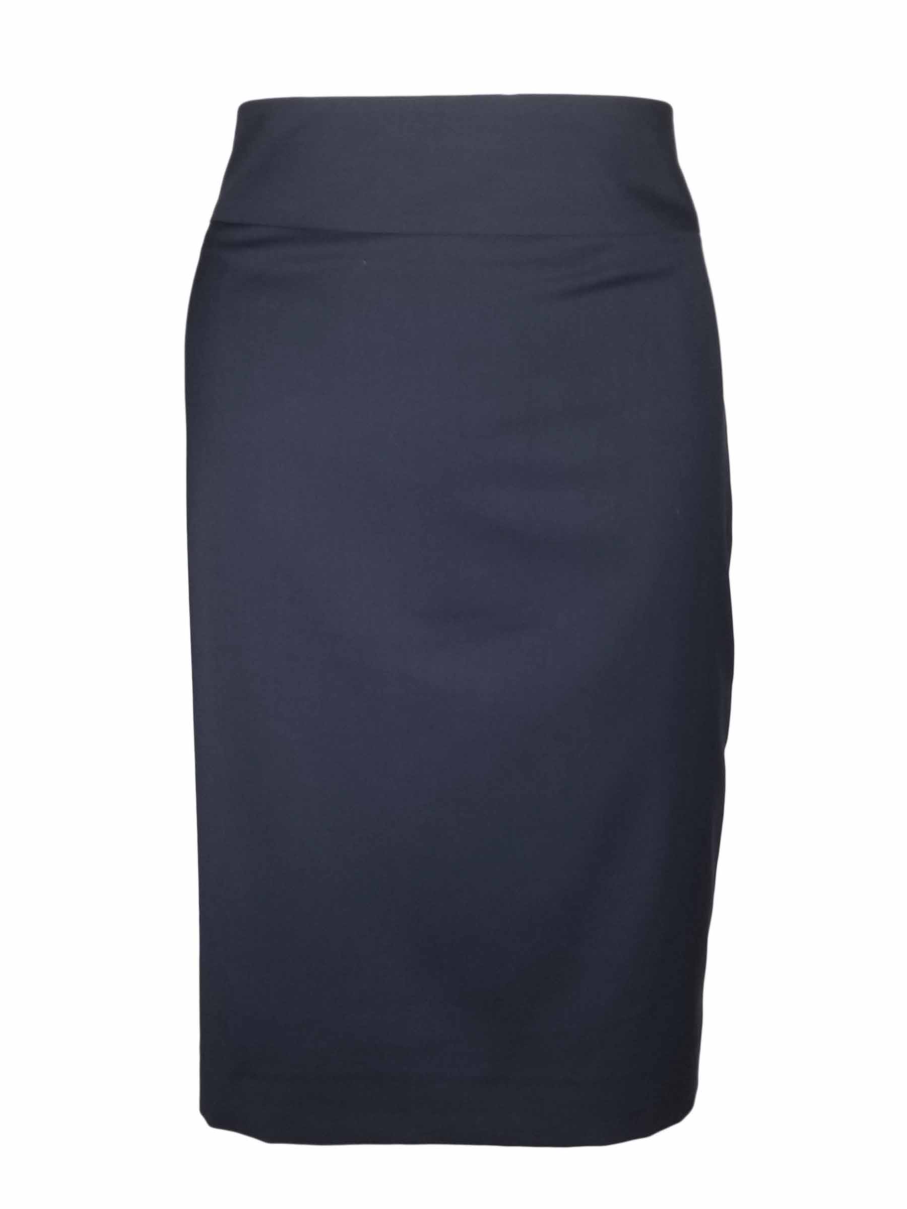 Straight Custom Skirt - Navy Wool Blend - Uniform Edit