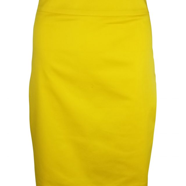 Straight Custom Cotton Skirt - Yellow - Uniform Edit