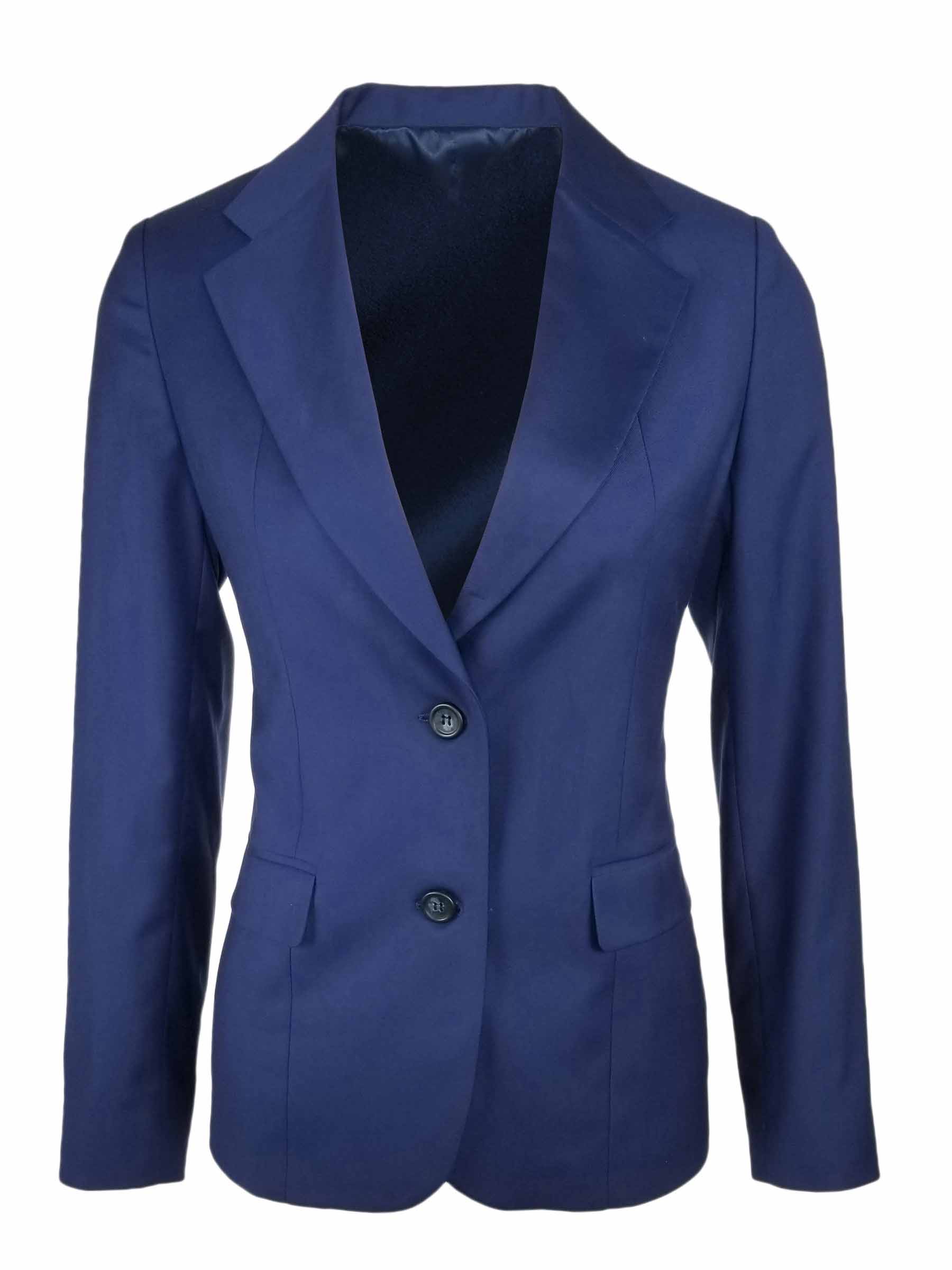 Women's 2 Button Wool Blend Jacket - Royal - Uniform Edit