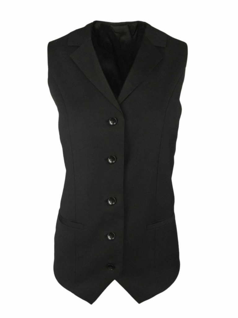 Women's Collared Vest - Black Wool Blend - Uniform Edit