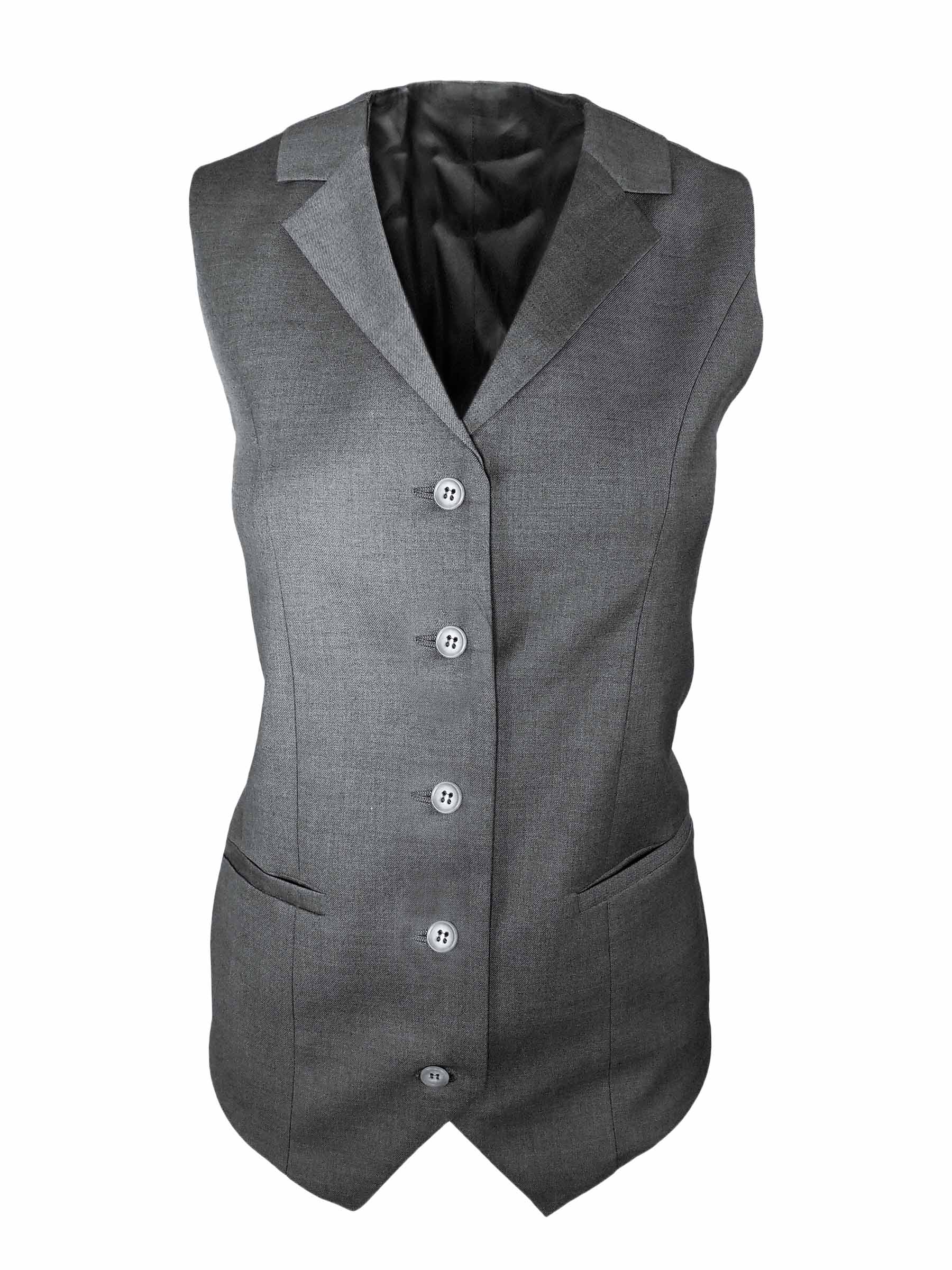 Women's Collared Vest - Light Grey Wool Blend - Uniform Edit