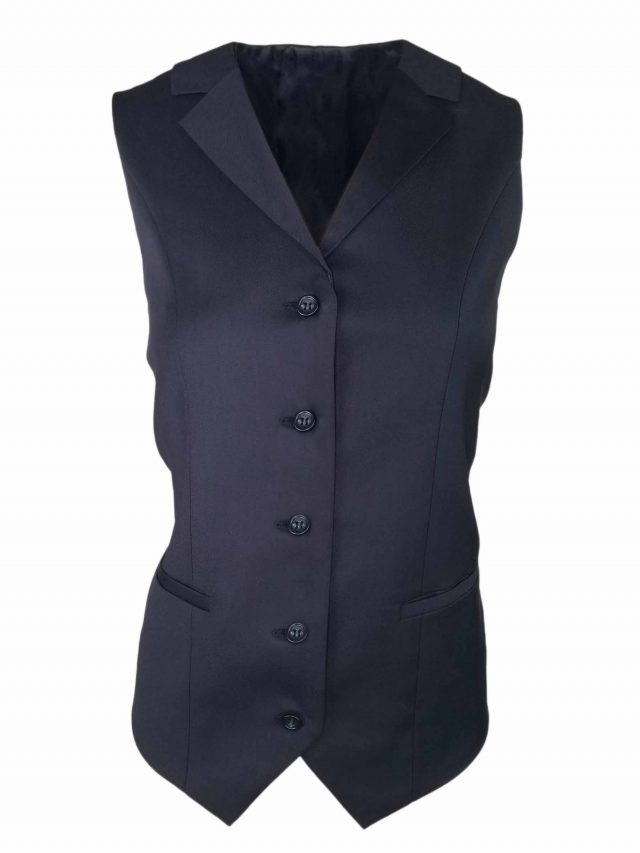 Women's Collared Vest - Navy Wool Blend - Uniform Edit