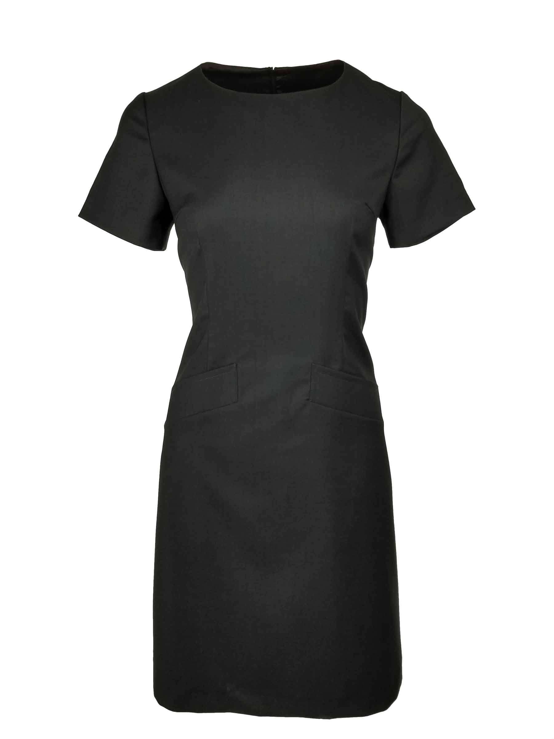 Giorga Short Sleeve A-Line Dress - Black - Uniform Edit