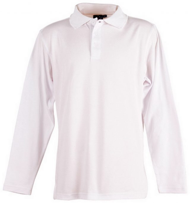 white polo long sleeve shirt