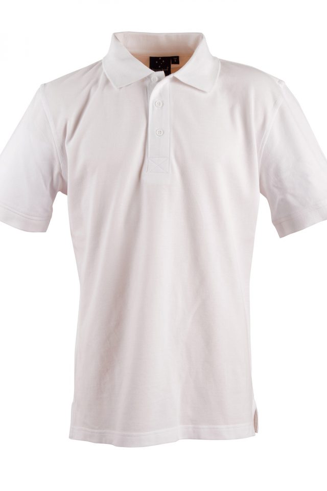 Men's and Women's Longbeach Cotton Short Sleeve Polo - White | Uniform Edit