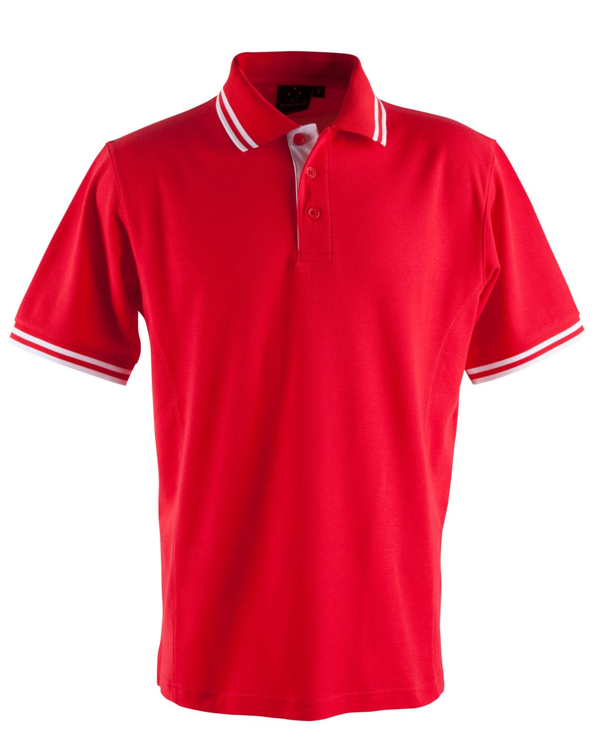 Men's Grace TrueDry Pique Short Sleeve Polo - Red and White - Uniform Edit