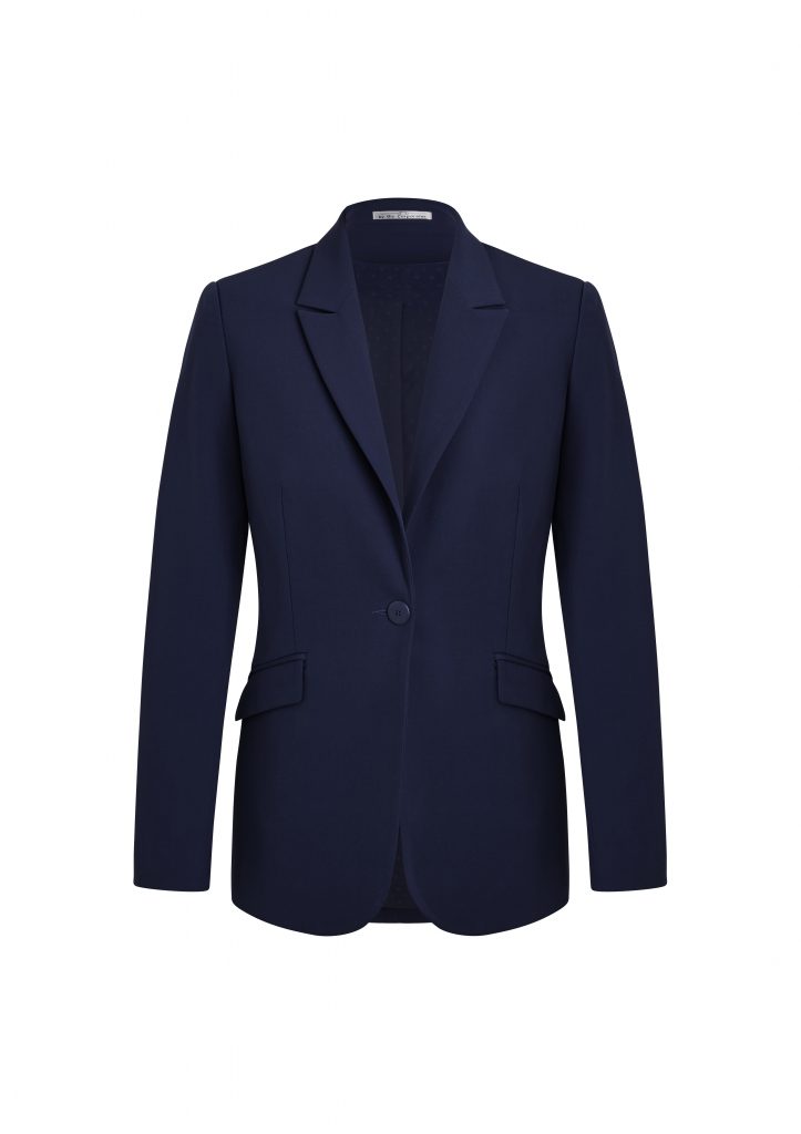 Women's Siena Suiting Longline Jacket - Marine One Button - Uniform Edit
