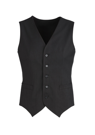 Men's Cool Stretch Suiting Peaked Vest - Black - Uniform Edit