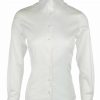 Women's Everyday Basic Shirt - White Long Sleeve - Image 2