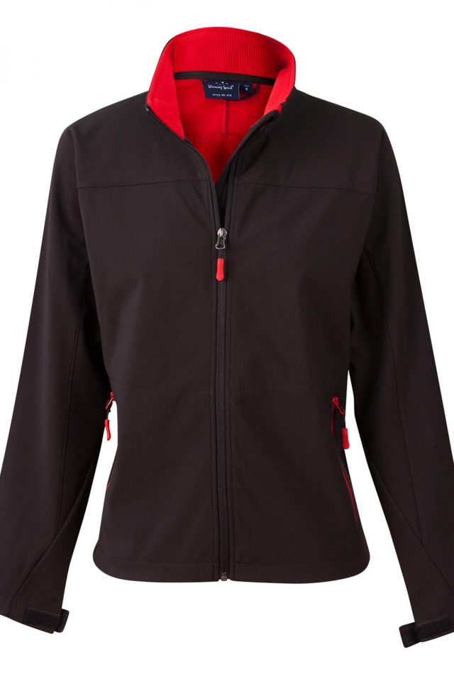 Women's Rosewall Soft Shell Jacket - Black and Red - Uniform Edit
