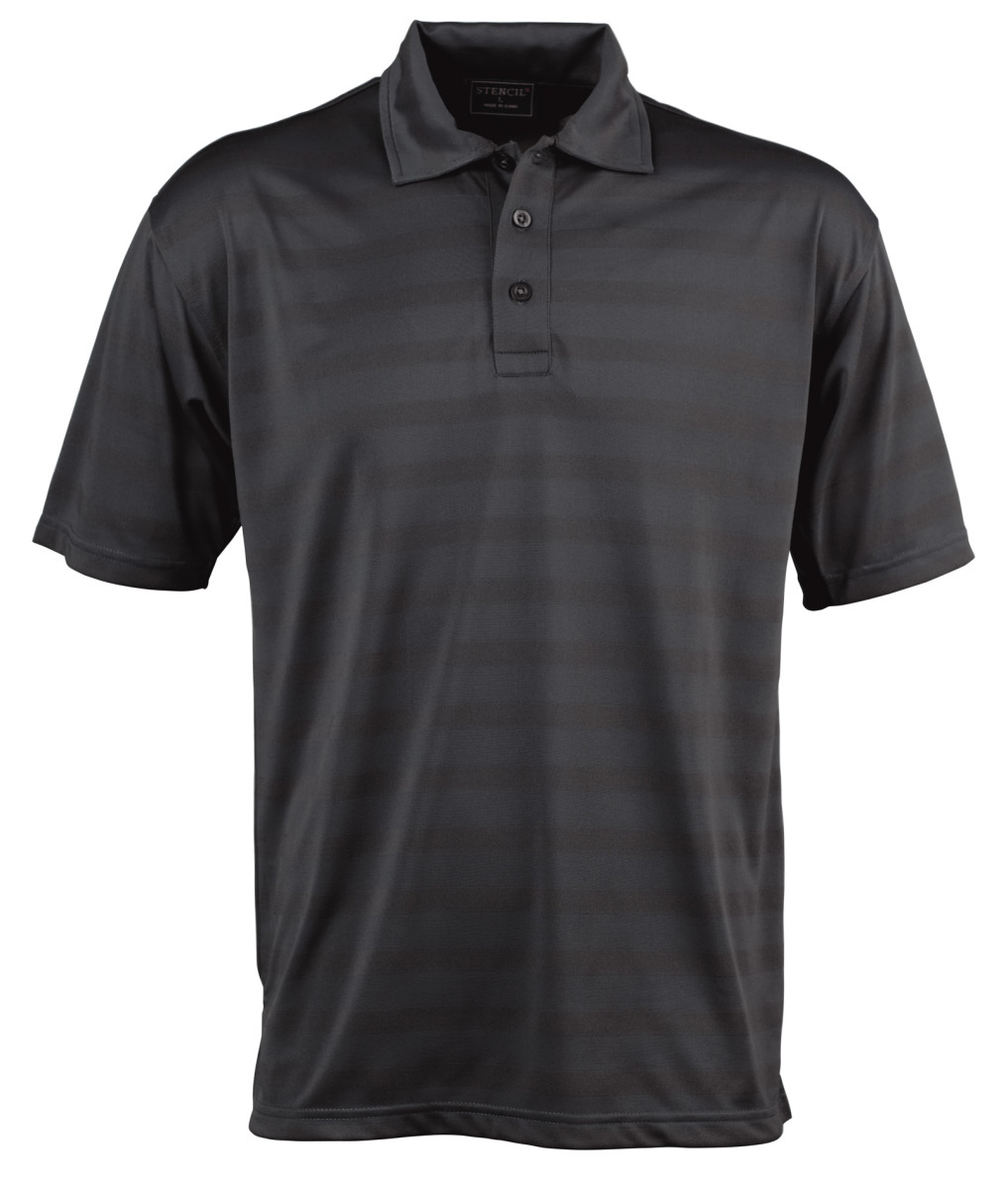 Men's Ice Cool Polo - Charcoal Self Stripe | The Uniform Edit