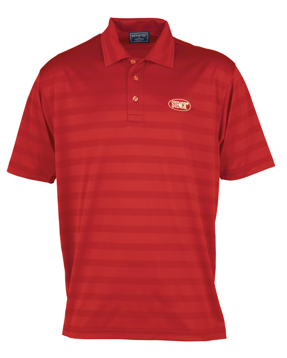 Men's Ice Cool Polo - Red Self Stripe | The Uniform Edit