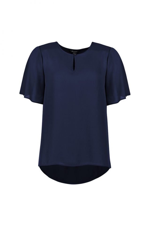 Vienna Short Sleeve Blouse - Navy - Uniform Edit