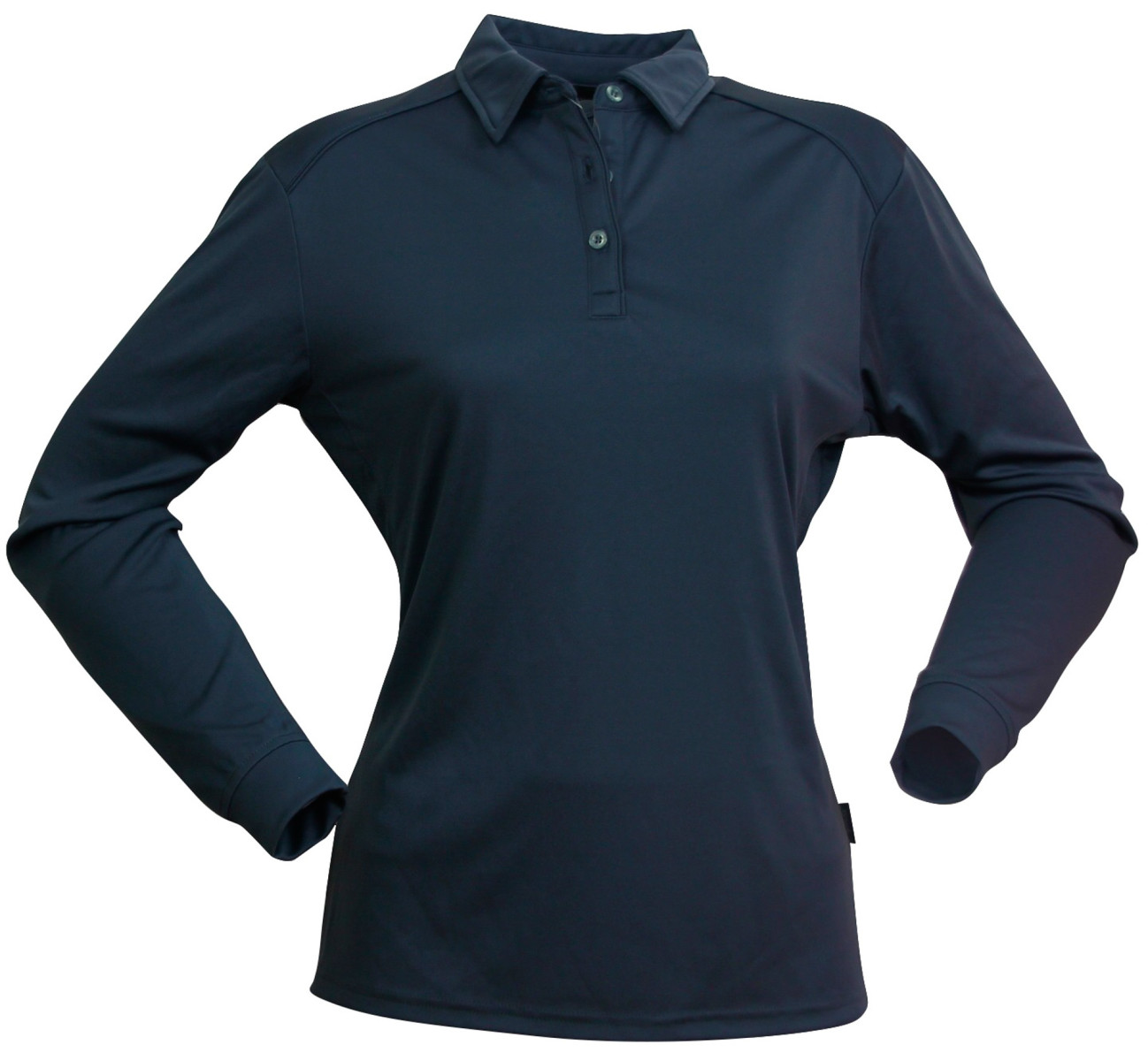Women's Long Sleeve Freshen Polo - Navy | The Uniform Edit