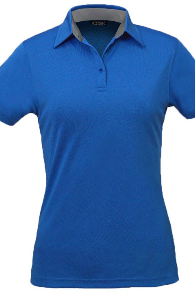 Womens Kahve Polo - Royal Blue & Platinum | The Uniform Edit